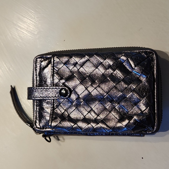 ELLIOT LUCCA Graphite Woven LeatherWallet/Phone - Picture 2 of 4